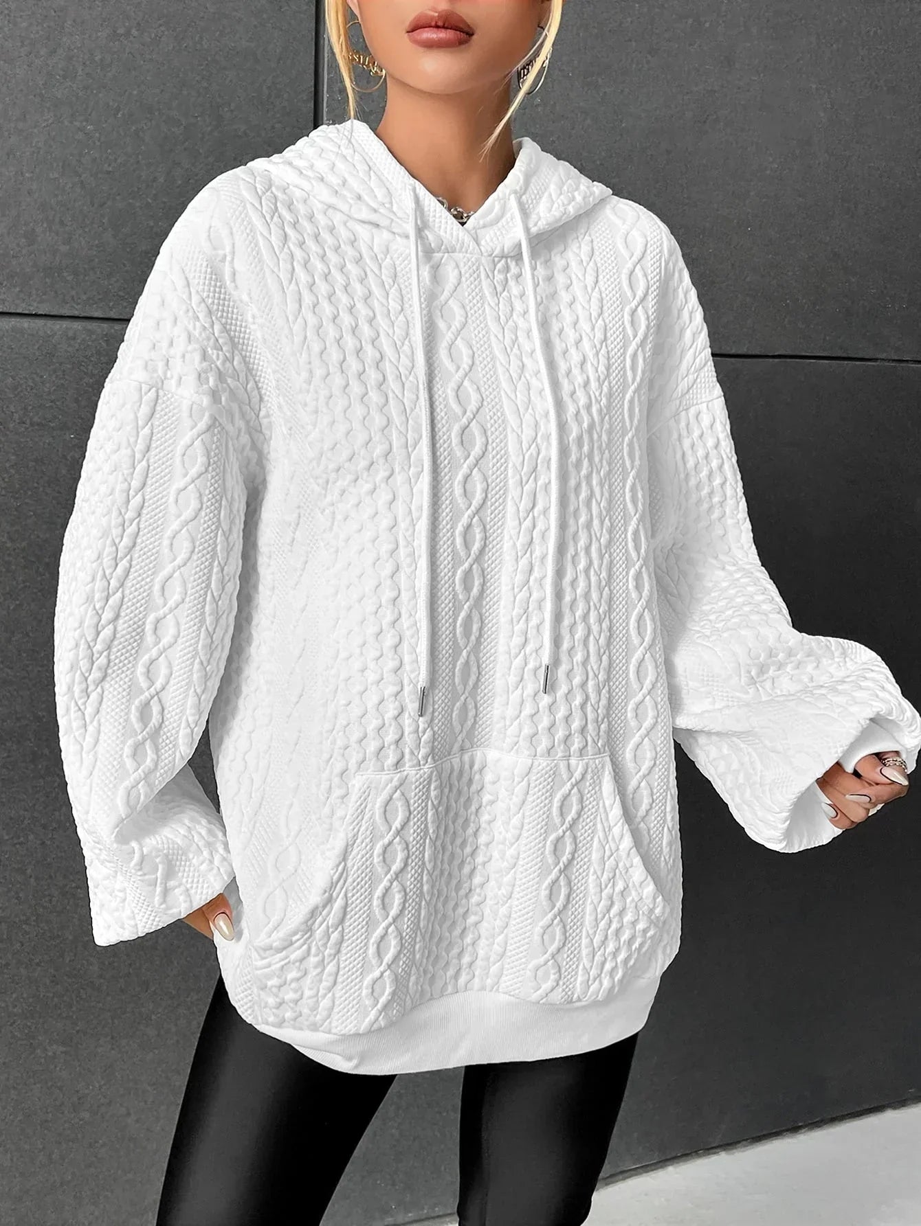 Street-wave Cozy Oversized Hoodie With Drawstring Hood And Kangaroo Pocket Unisex Comfort