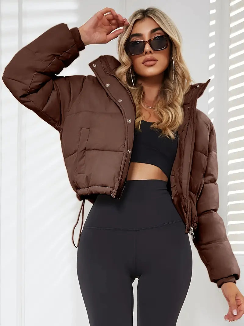 Streetwave Urban Escape Puffer Jacket For Women With Drawstring Lightweight Warmth And Quilted Style