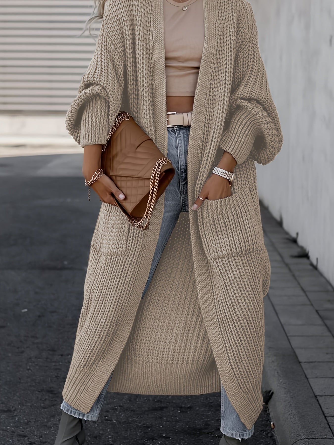 Knitted Vest With Pockets For Women Street Wave Cozy Soft Comfort Everyday Warmth Chic Style