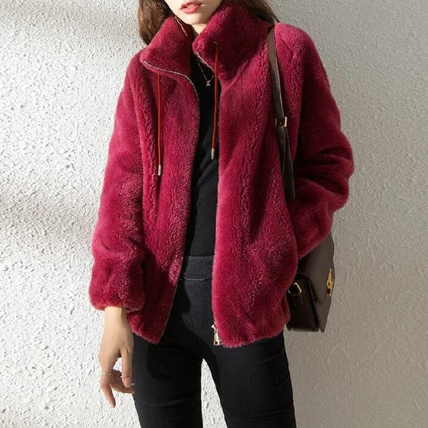 Streetwave Womens Plush Faux Fur Jacket For Cozy Warmth And Chic Everyday Urban Wardrobe