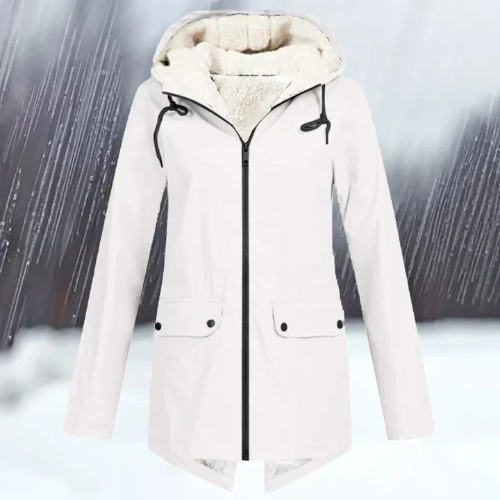 Street-Wave All-Weather Waterproof Hooded Windbreaker With Fleece Lining For Urban Explorers