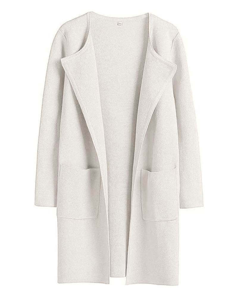 Street Wave Coat For Women With Pockets Casual Chic Long Black Coat Comfortable Everyday Wear