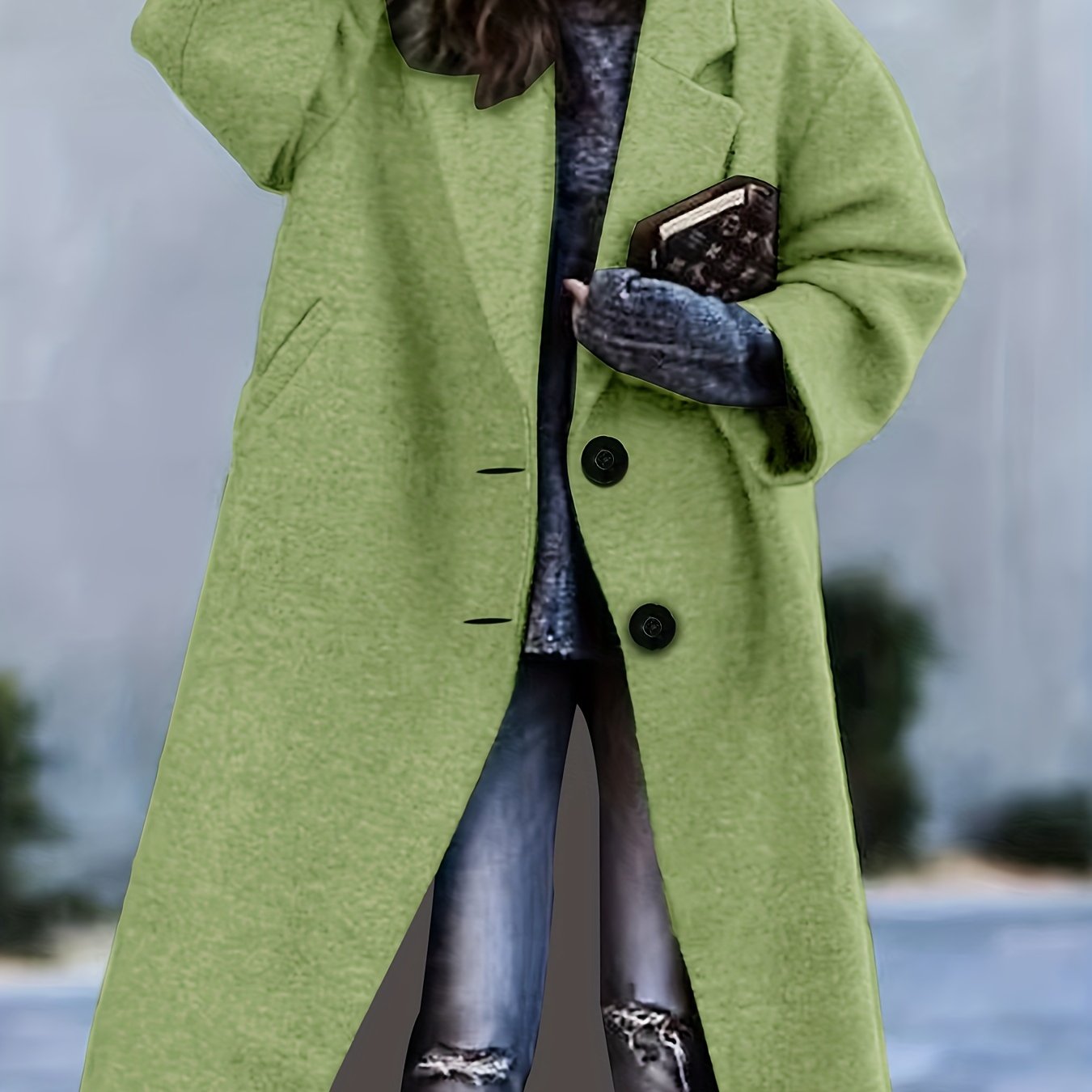 Street-wave Lime Green Tailored Coat For Women Elegant Yet Comfortable Outerwear For Modern Fashion Lovers