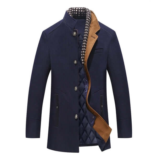 Street Wave Slim Fit Wool Winter Coat For Men Elegant Warmth Cozy Lining Premium Style