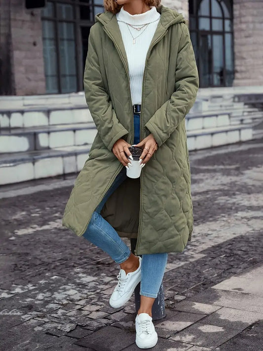 Street-wave | Lange Lockere Kapuzen-Winterjacke - Street-wave
