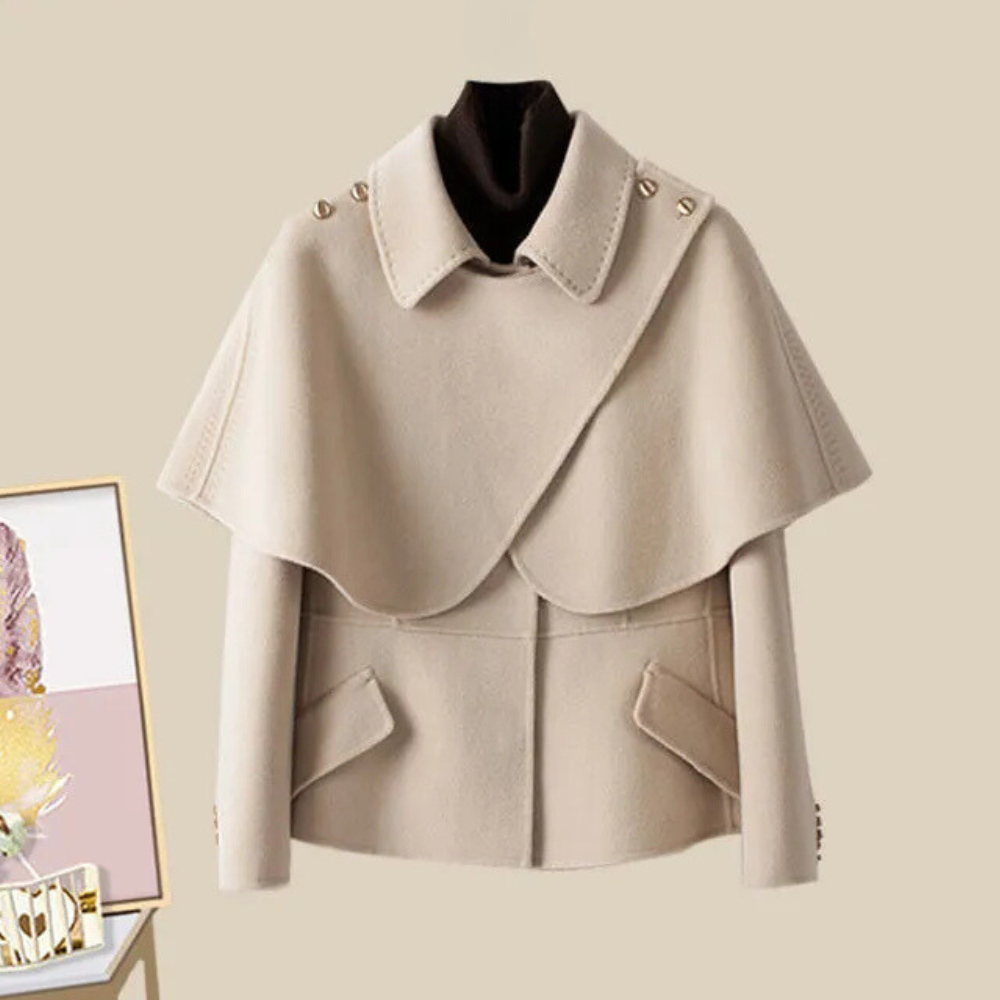 Street-wave Elegant Autumn Collar Jacket For Women With Timeless Silhouette And Warmth