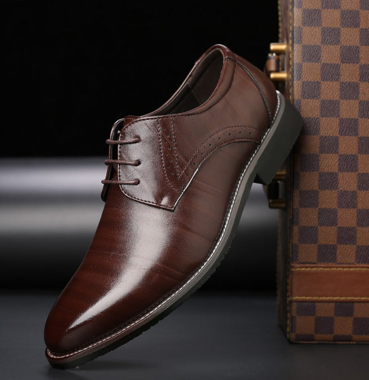 Maxwell Leather Lace-Up Dress Shoes For Men By Street-Wave With All-Day Comfort For Business And Formal Wear