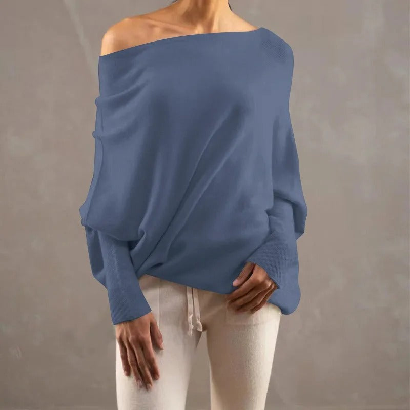 Street-Wave Soft Off-Shoulder Knit Pullover For Women Premium Cozy Comfort And Effortless Style