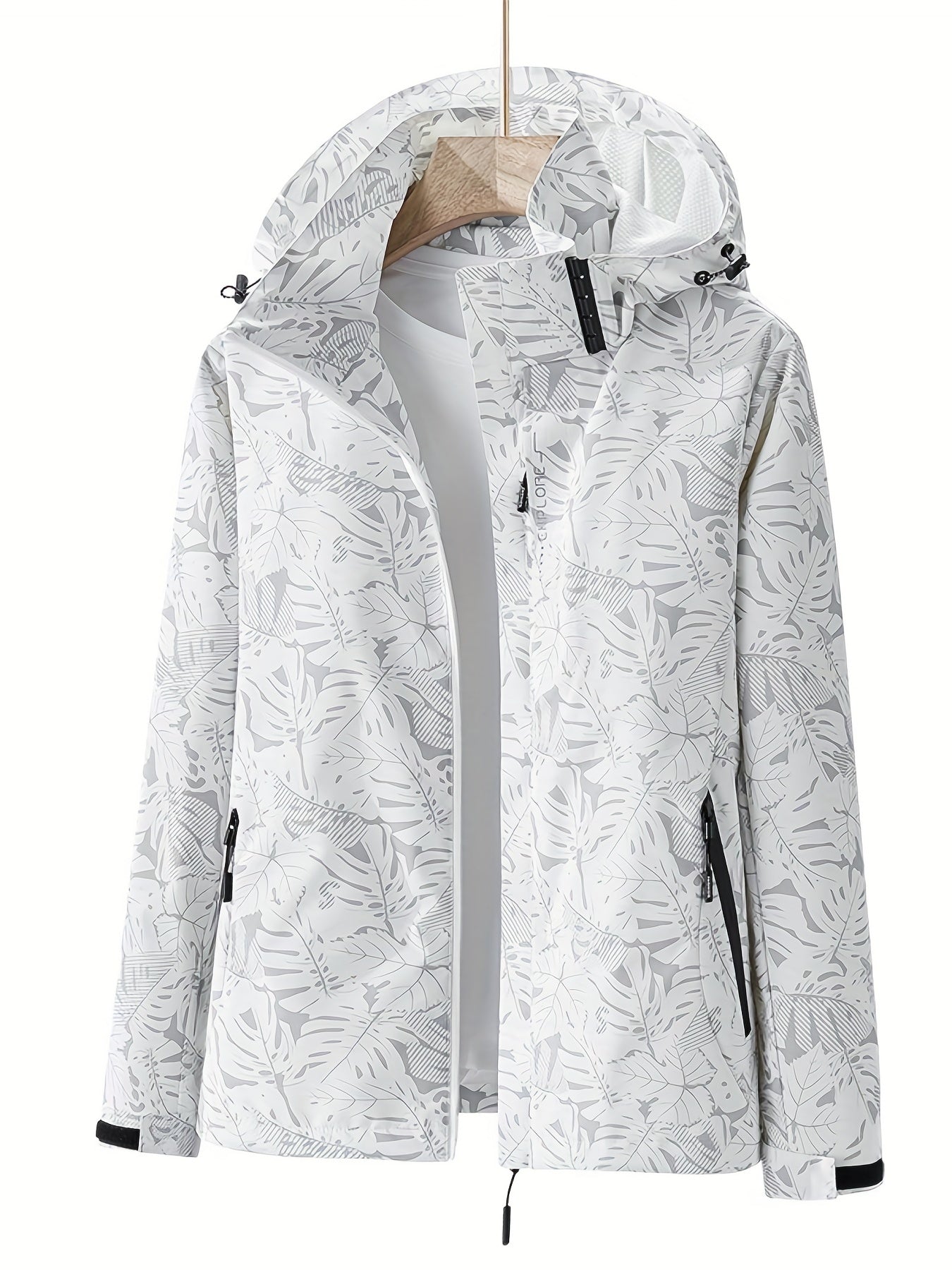 Street-wave Waterproof Women Jacket With Hood Chic Rain Outerwear For Women Everyday Wear