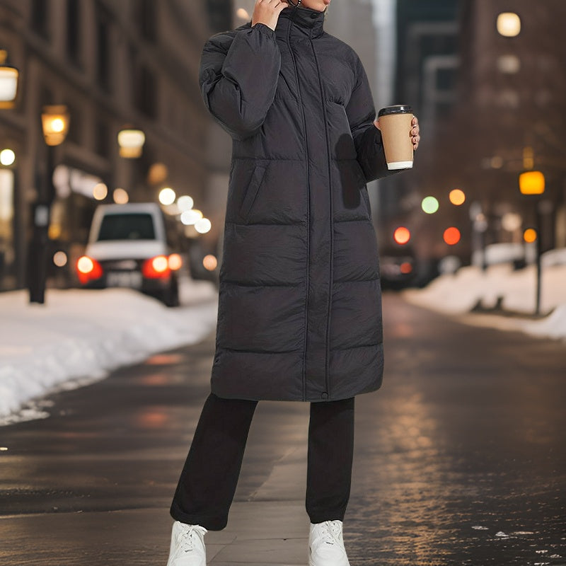 Street Wave Women High Collar Puffer Coat For Winter Weather Cozy Thermal Insulation