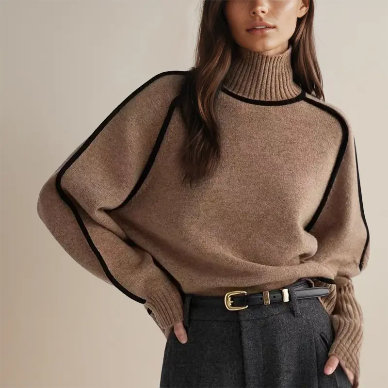 Street-Wave Cashmere Turtleneck Sweater Luxe Soft Old Money Style for Elegant Professionals