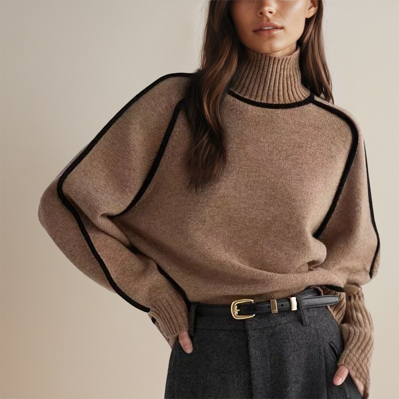 Street-wave Cozy Rollneck Sweater for Women Soft Breathable Knit Versatile Layering Top