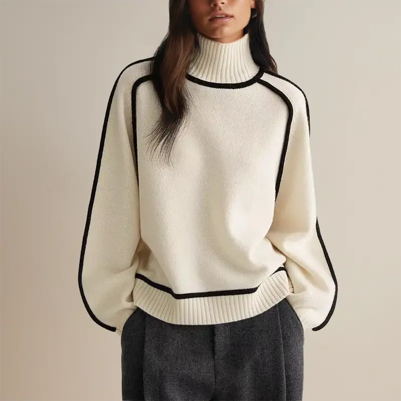 Street-Wave Cashmere Turtleneck Sweater Luxe Soft Old Money Style for Elegant Professionals