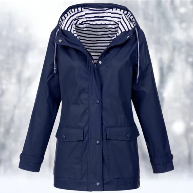 Streetwave Winter Rain Jacket Waterproof Windproof For Urban Commuters With Warm Fleece Lining Hooded