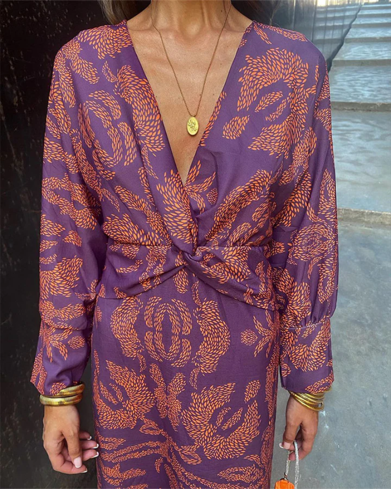 Women's Long Sleeve Maxi Dress with Flowy Design and Versatile Style
