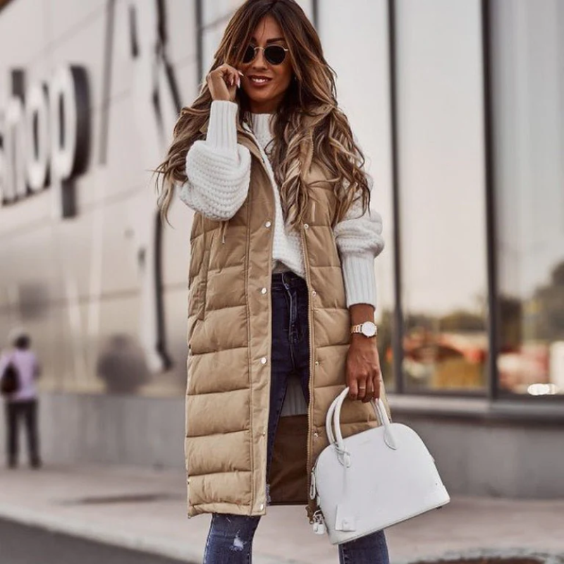 Street-Wave Long Down Jacket For Women Ultra Lightweight Quilted Puffer Coat For Stylish Warmth