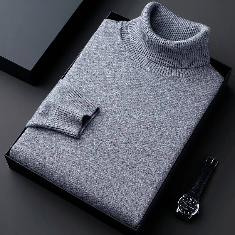 Men's Premium Turtleneck Sweater By Street-Wave Versatile Knit For Sharp Casual Winter Style
