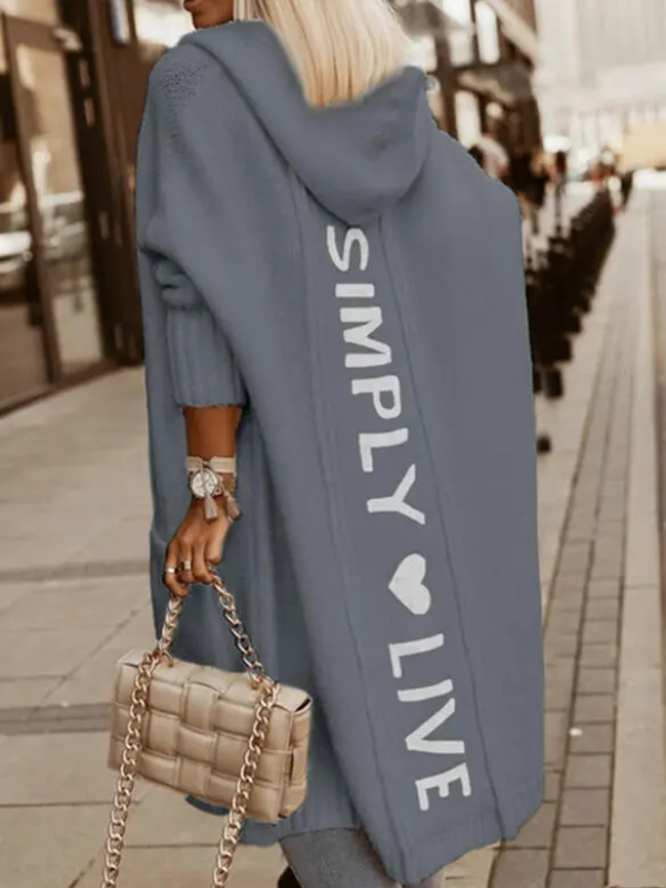 Streetwave Hooded Cardigan For Women Soft Cozy Long Knit With Warmth Oversized Winter Layer
