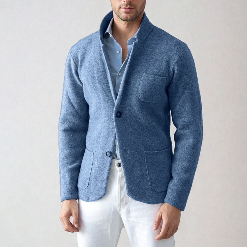 Jason Men's Modern Casual Knit Cardigan by Street-Wave Blazer Inspired Layering Essential for Office and Weekend Wear