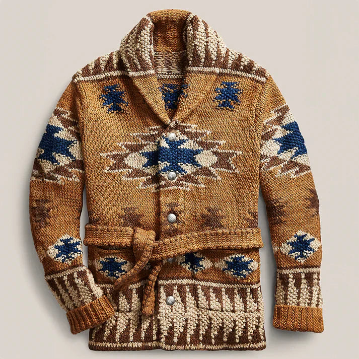 Street Wave Valentino Jacquard Wool Vest Handmade Western Vintage Knit For Men Authentic Heritage Craft