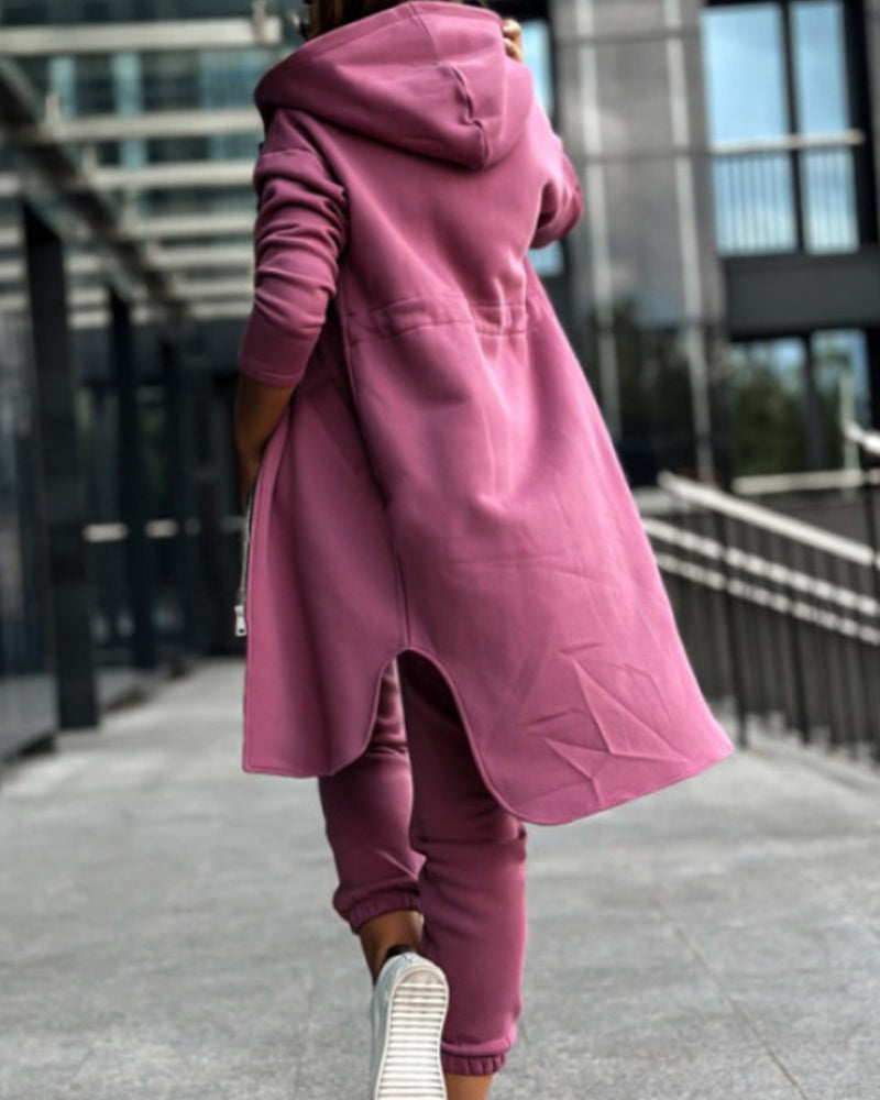 Street-Wave Two-Piece Coat And Pants Set For Women In Chueca Pink Chic Cozy Comfort