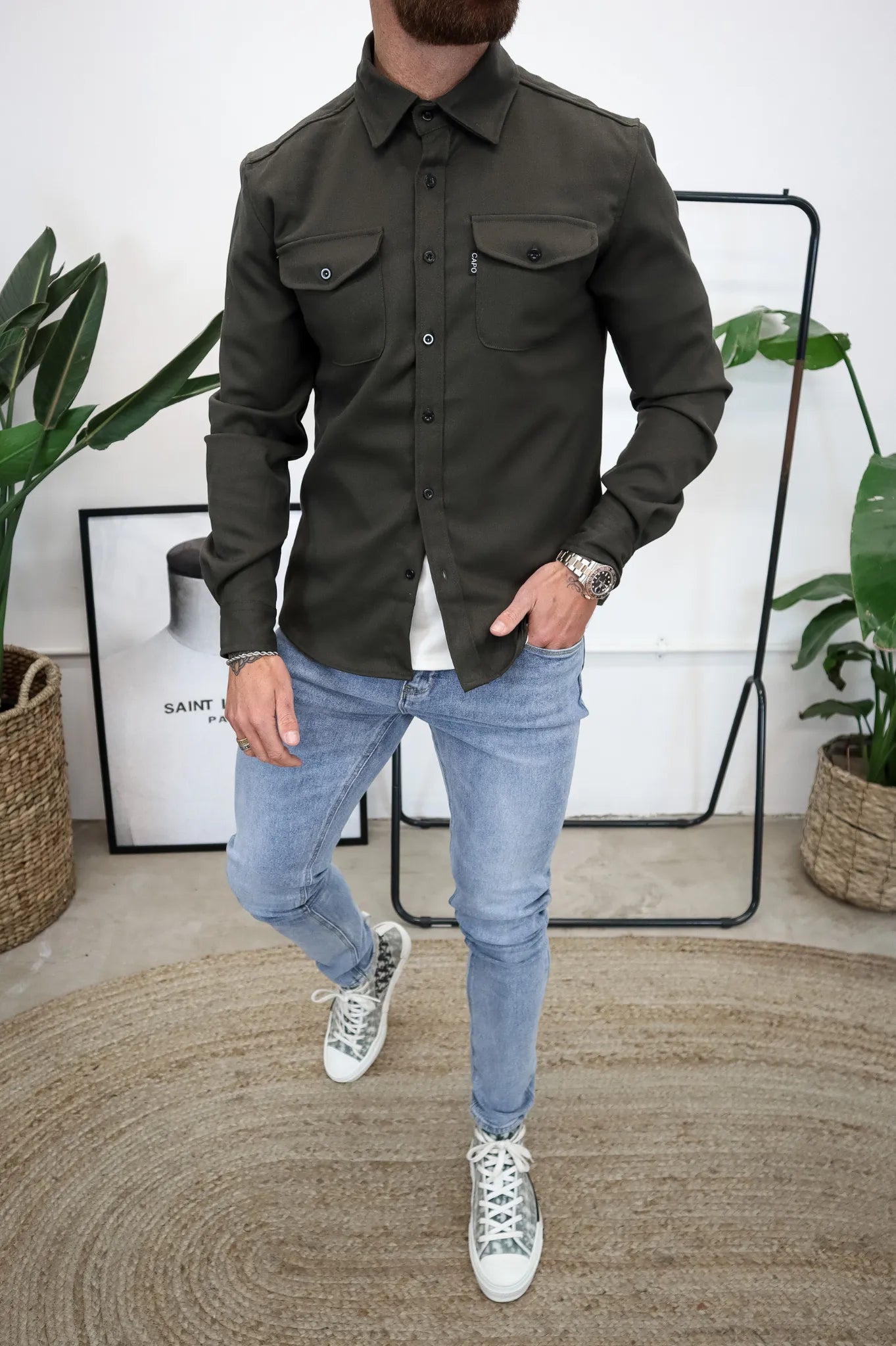 Street-Wave Button Down Shirt Jacket For Men Water-Resistant Comfort With Enhanced Mobility