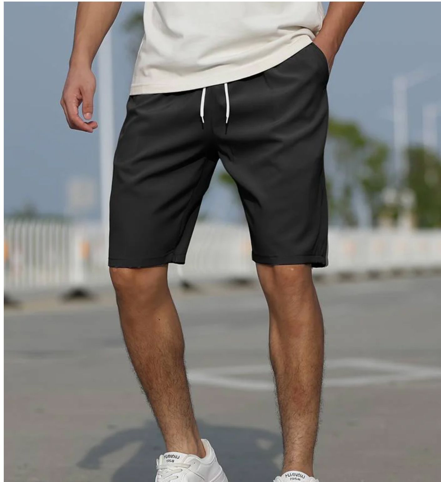 Street Wave Men Quick Dry Swim Shorts Elastic Waist