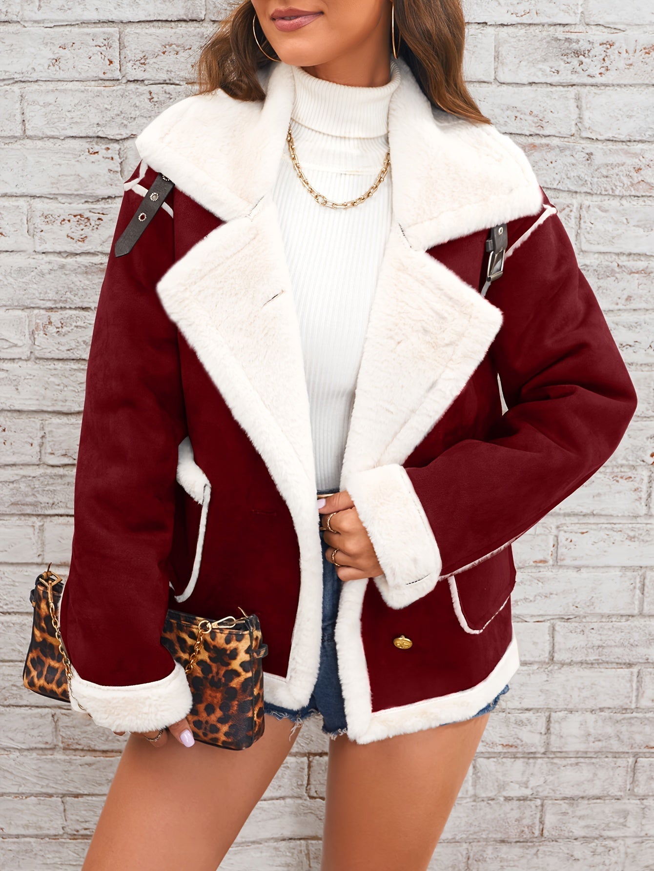 Street-Wave Women Winter Jacket With Cozy Sheep Fur Collar For Warmth And Trendy Style