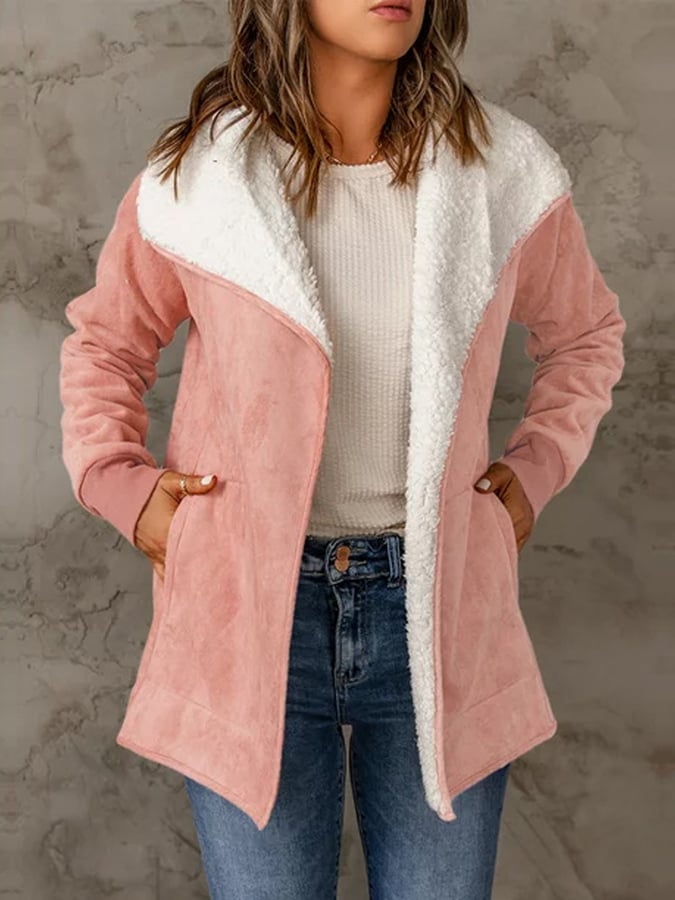 Street-Wave Sherpa Lined Faux Shearling Jacket For Women Ultra Cozy Autumn Outerwear