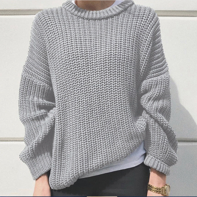 Street-Wave Oversized Knit Pullover For Women Soft Warmth And Effortless Elegance