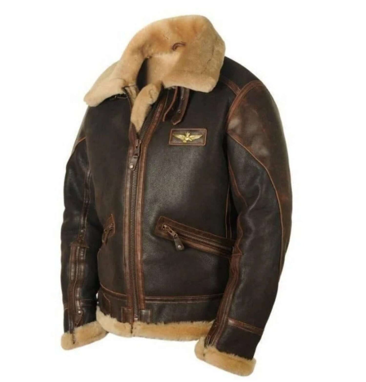 Street-Wave Vintage Leather Jacket For Men Premium Shearling-Lined Warmth And Classic Style