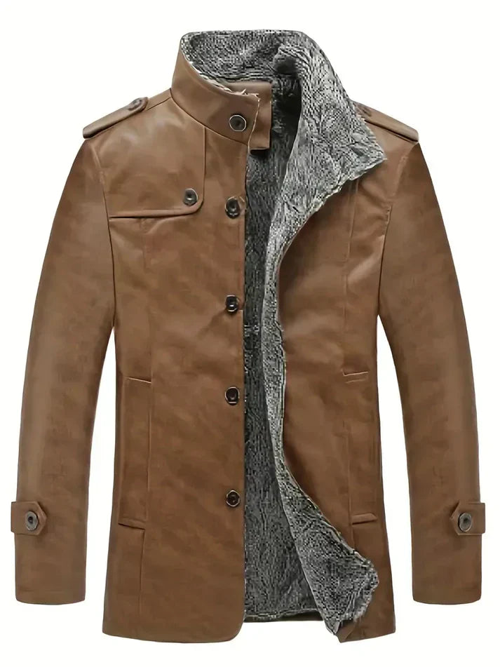 Street Wave Mens Leather Jacket With Fleece Lining Warm Durable Style For Men Premium Outerwear For Everyday City Style