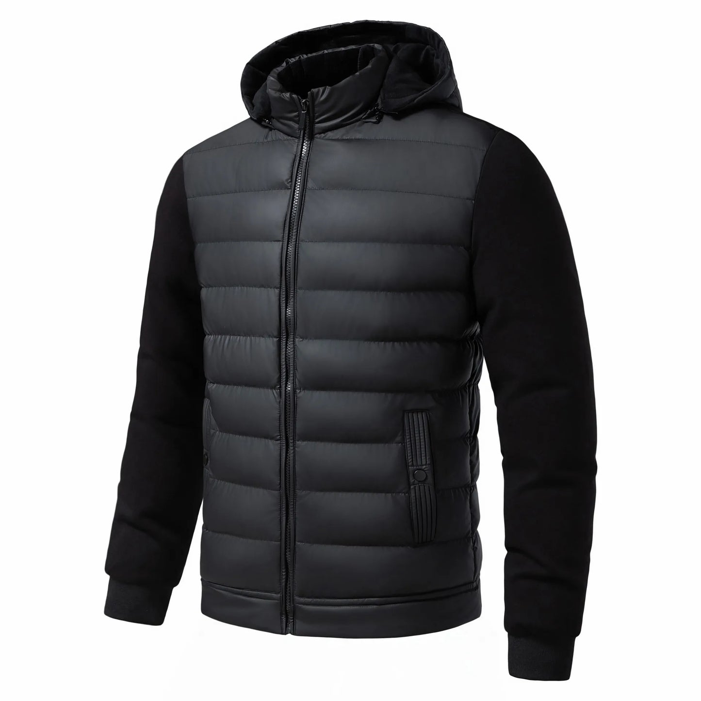 Street Wave Hooded Puffer Jacket For Men Premium Warm Winter Coat With Durable Comfort And Modern Style