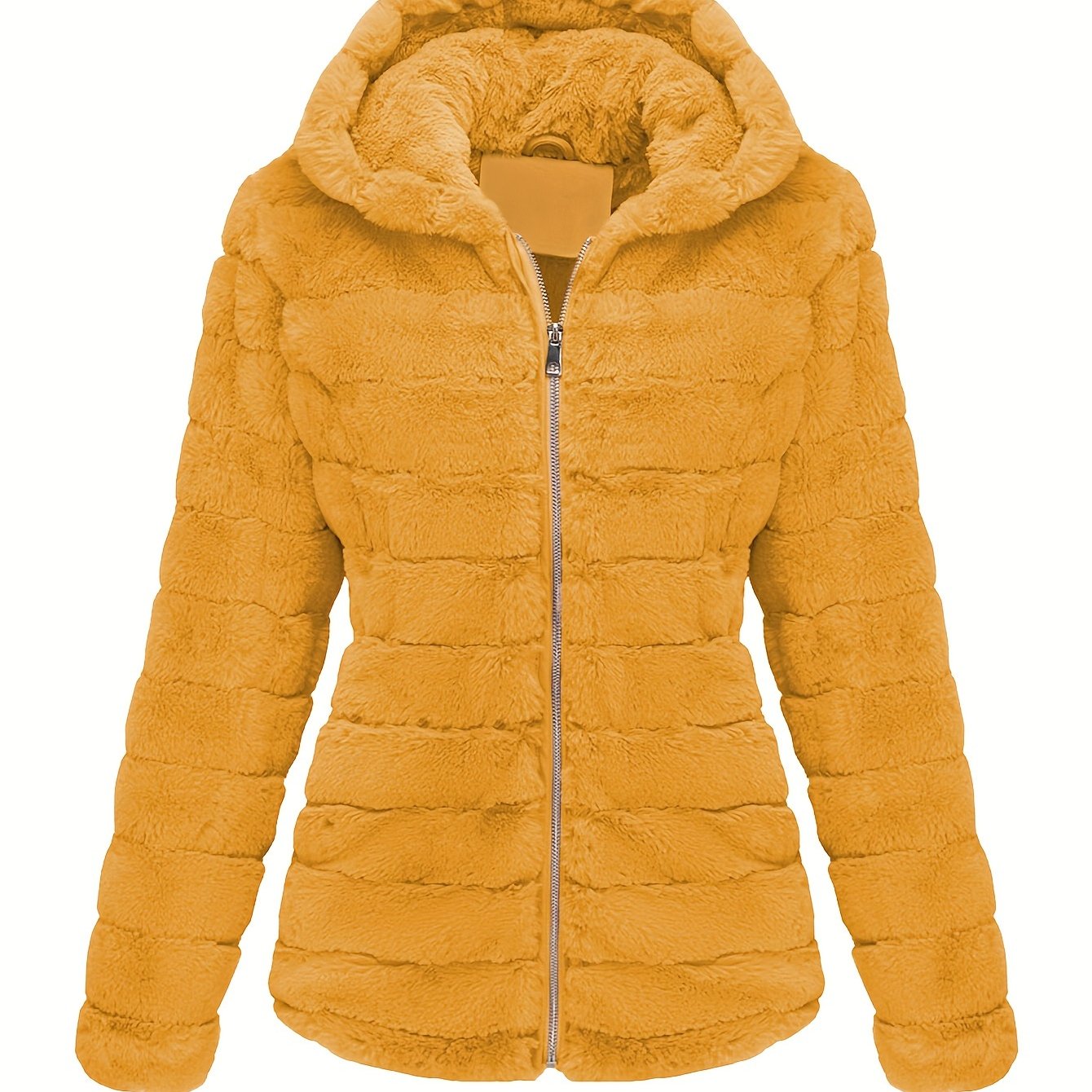 Street-wave Elegant Teddy Coat For Women Warm Plush Zipper Front Jacket Durable Silky Feel