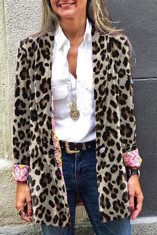 Street-wave Reversible Retro Print Blazer For Women Versatile Timeless Style And Everyday Comfort