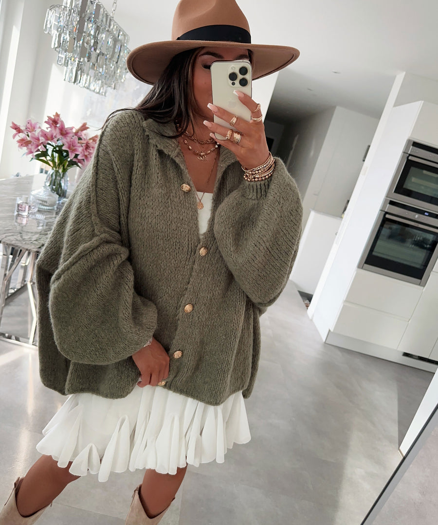 Street-wave Oversized Knit Cardigan For Women With Luxurious Comfort And Cozy Warmth