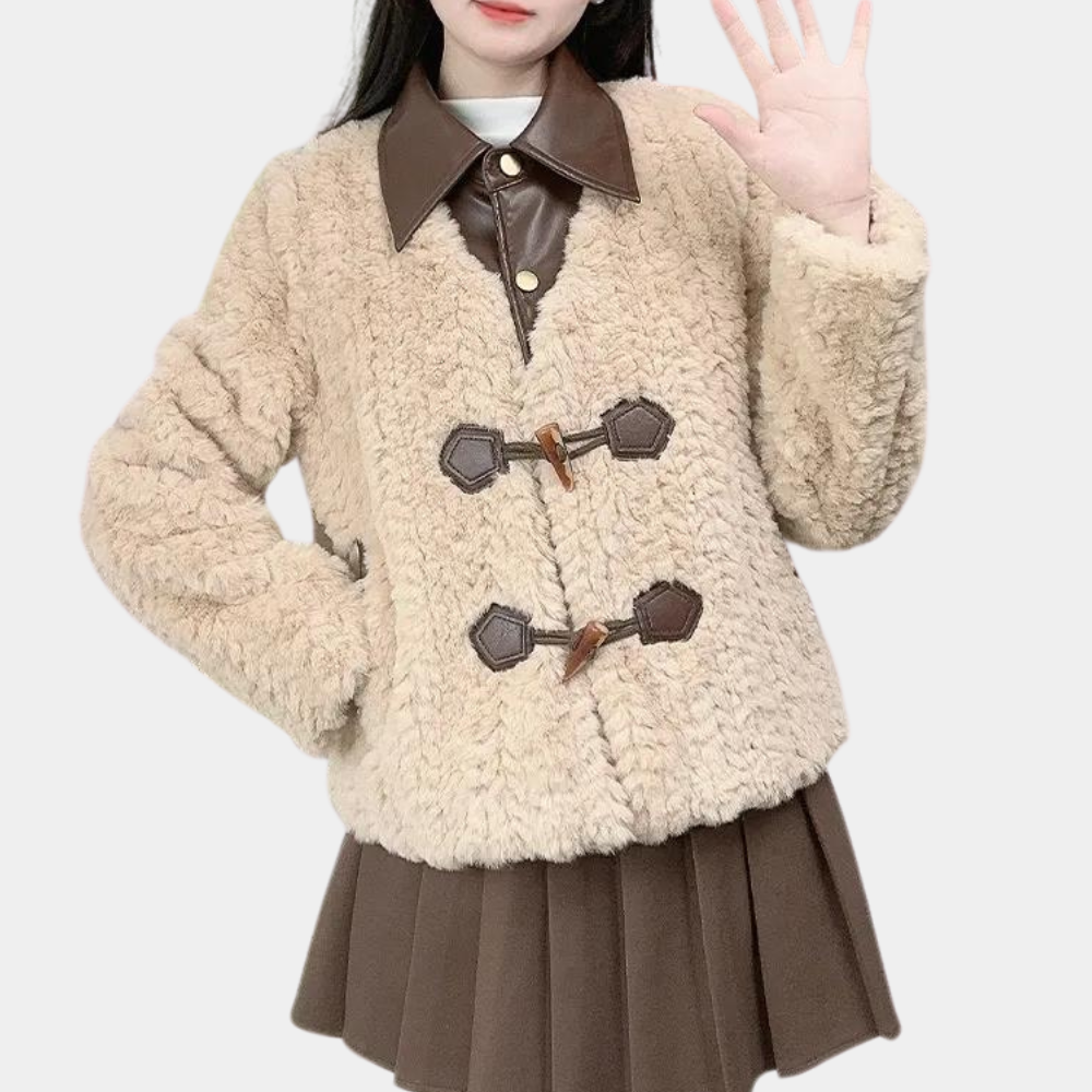 AILANA Women's Winter Coat Sherpa Teddy Fur Warmth Without Bulk Timeless Style For Modern Women