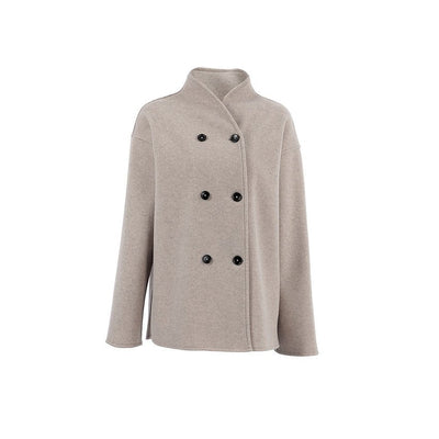 Street-wave Short Double-Breasted Coat Tailored Winter Jacket For Women Minimalist Sophistication
