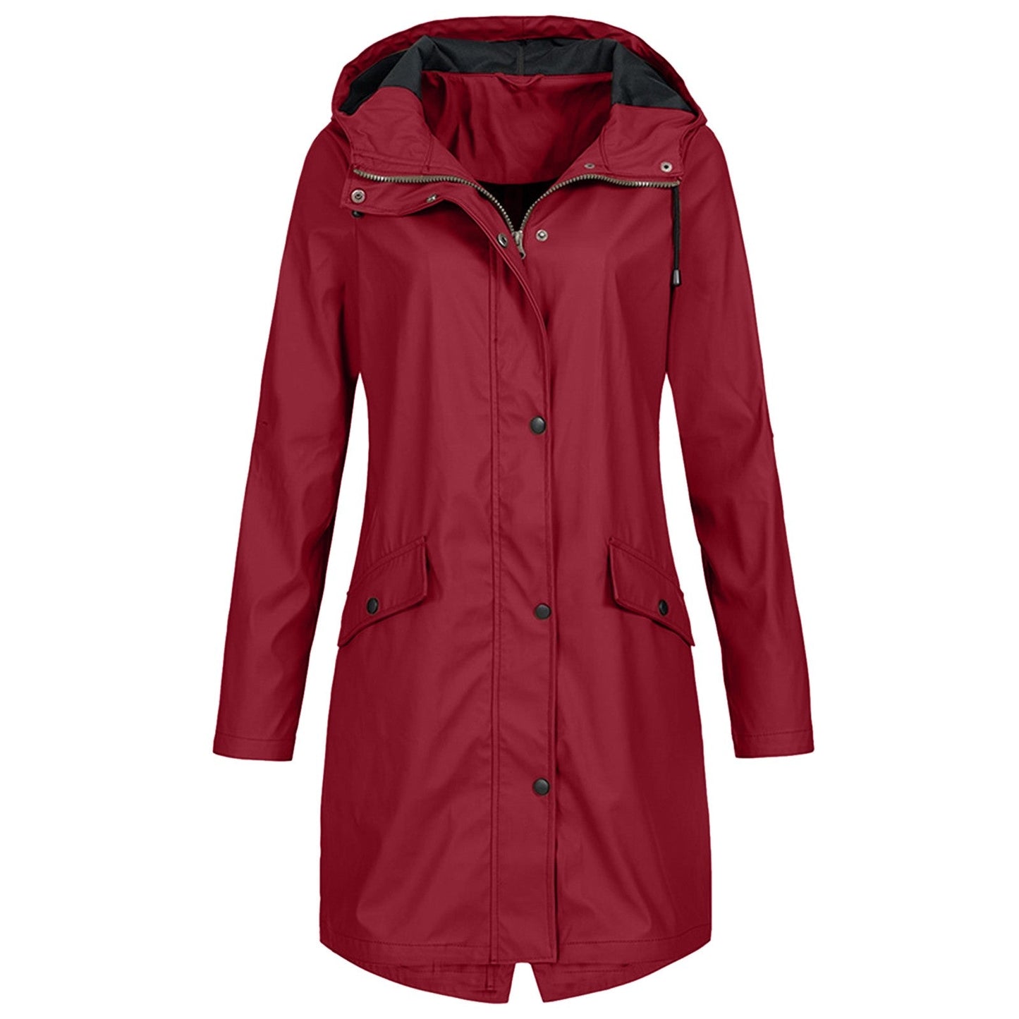Water-Repellent Street-Wave Women's Raincoat With Hood, Stylish Rainwear For Women
