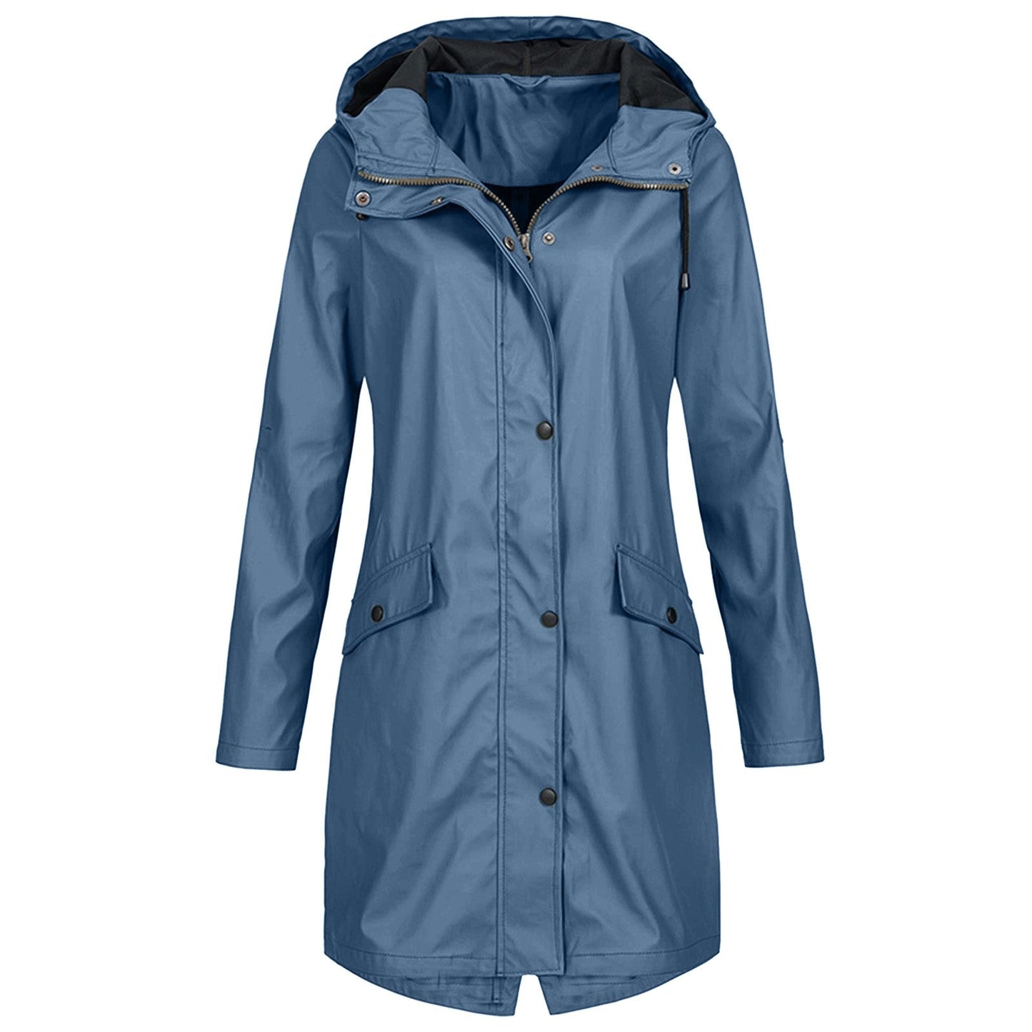 Water-Repellent Street-Wave Women's Raincoat With Hood, Stylish Rainwear For Women