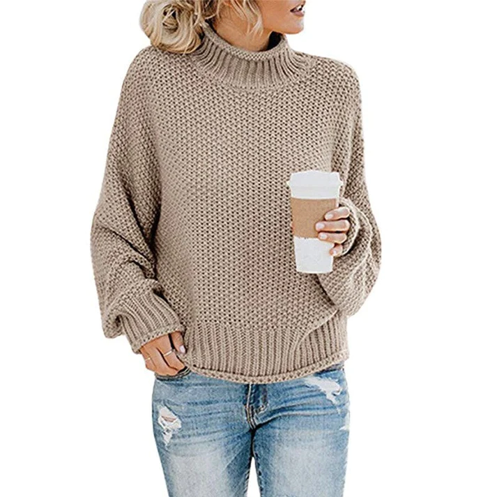 Street-wave Oversized Knit Sweater Rollneck For Women Cozy Daily Comfort Perfect Lounge Wear