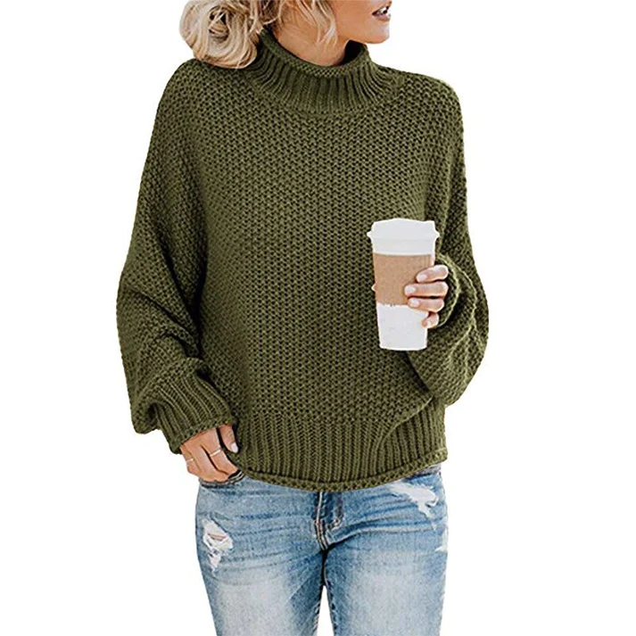 Street-wave Oversized Knit Sweater Rollneck For Women Cozy Daily Comfort Perfect Lounge Wear