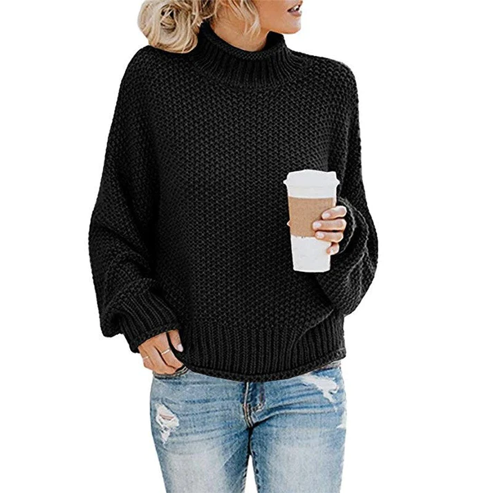 Street-wave Oversized Knit Sweater Rollneck For Women Cozy Daily Comfort Perfect Lounge Wear