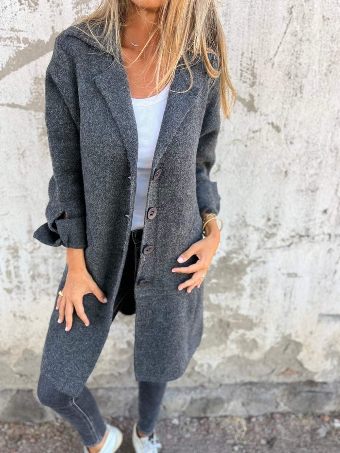Street-Wave Long Pink Coat For Women Cozy Chic