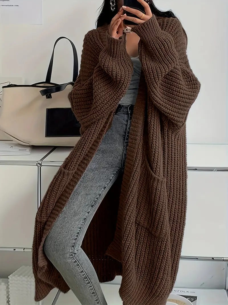 Street-Wave Open Front Knit Cardigan For Women With Timeless Comfort And Cozy Layering