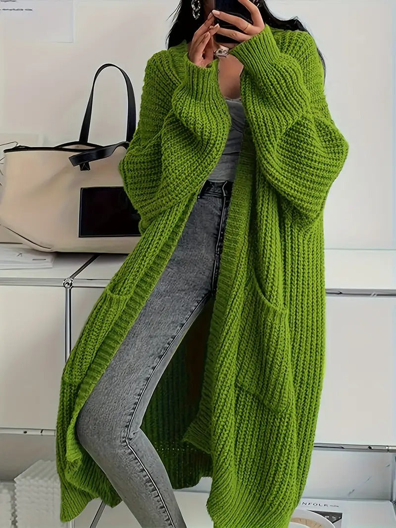 Street-Wave Open Front Knit Cardigan For Women With Timeless Comfort And Cozy Layering