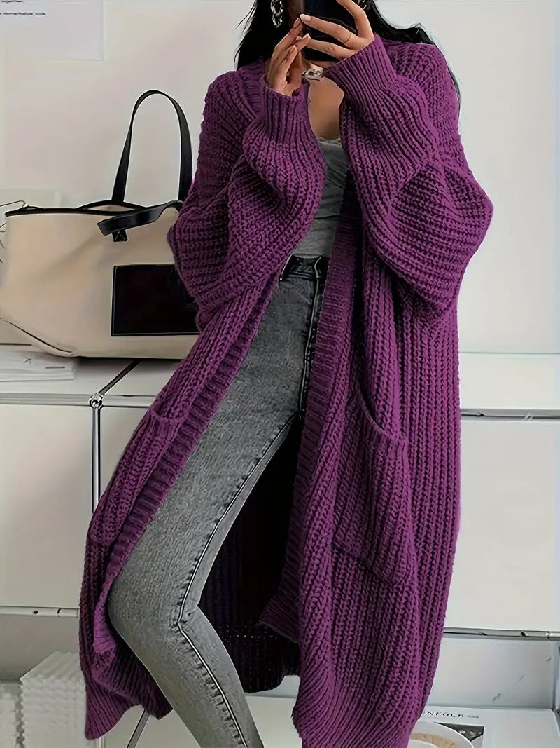 Street-Wave Open Front Knit Cardigan For Women With Timeless Comfort And Cozy Layering