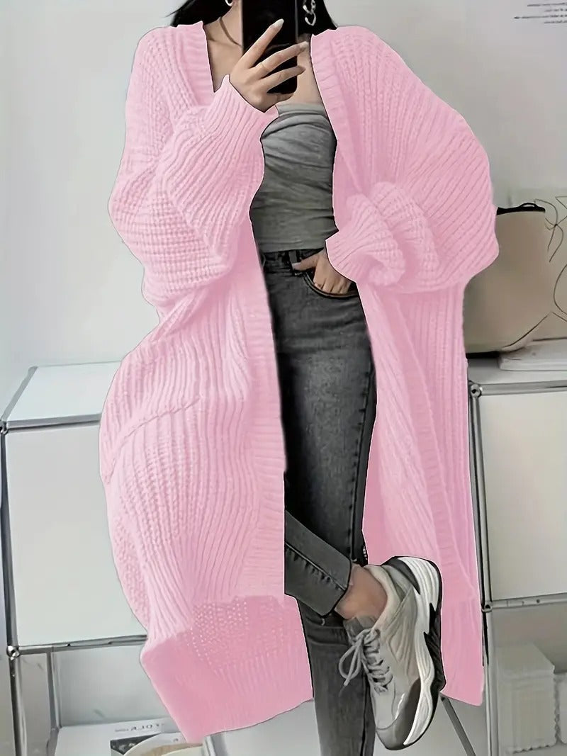 Street-Wave Open Front Knit Cardigan For Women With Timeless Comfort And Cozy Layering