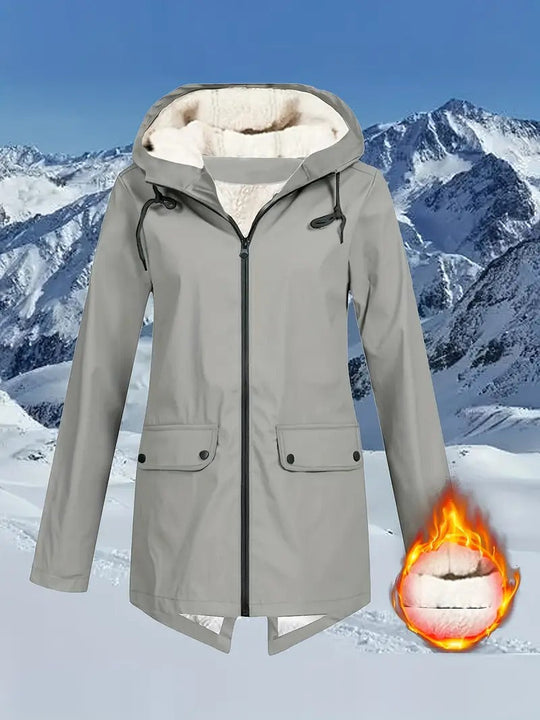 Street-wave Waterproof Hooded Jacket for Outdoor Explorers With Warm Fleece Lined Interior