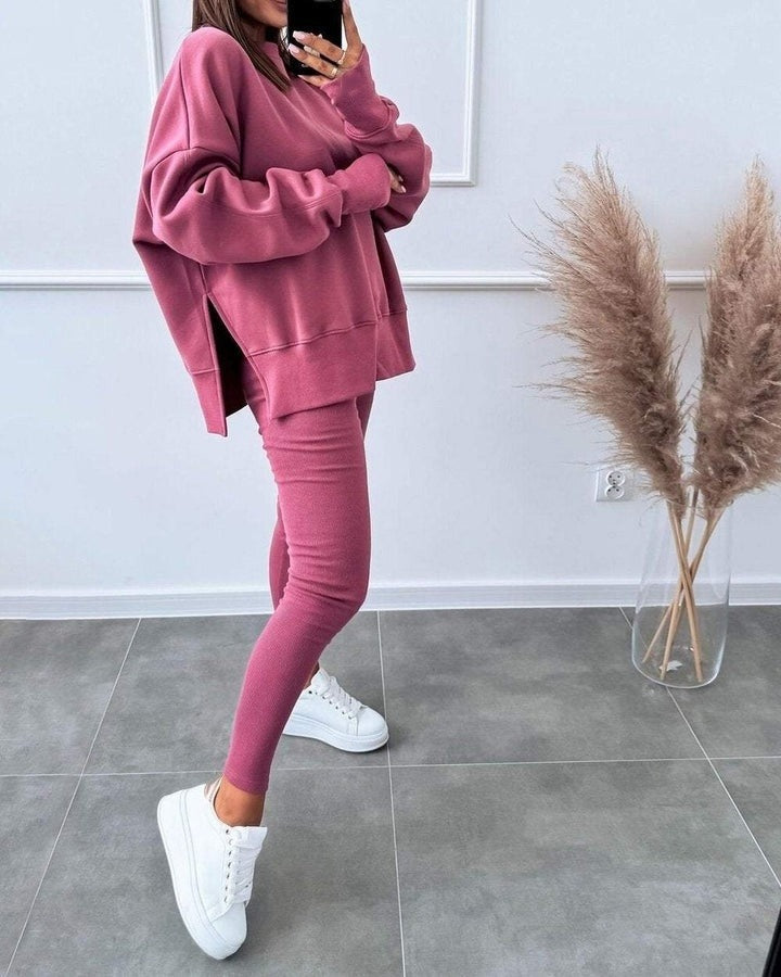 Street-wave Cozy Autumn Sweatshirt Set For Women, Soft Comfort, Relaxed Fit Loungewear